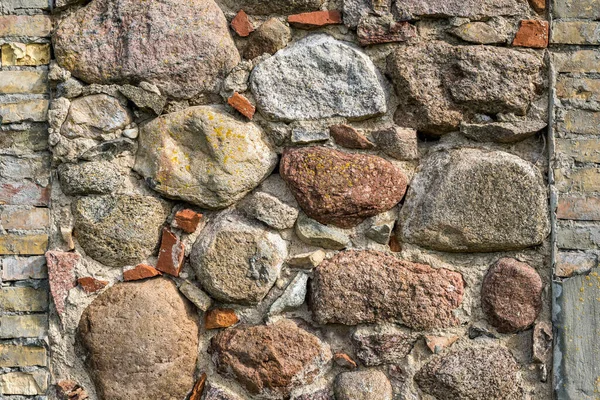 Oberfläche Der Alten Mauer Aus Riesigen Steinen Eines Zerstörten Antiken — Stockfoto
