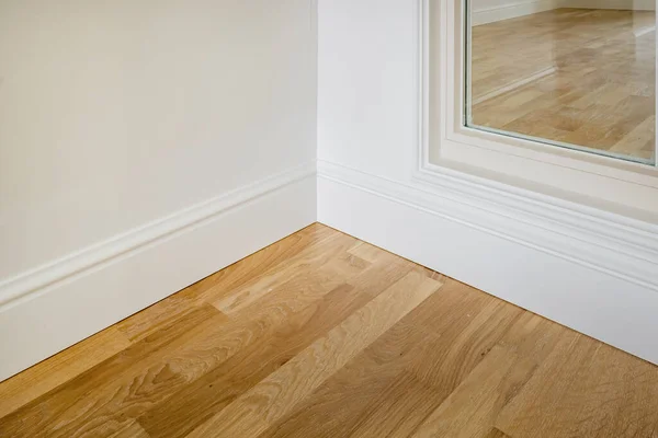 Detail Corner Flooring Intricate Crown Molding Plinth — Stock Photo, Image