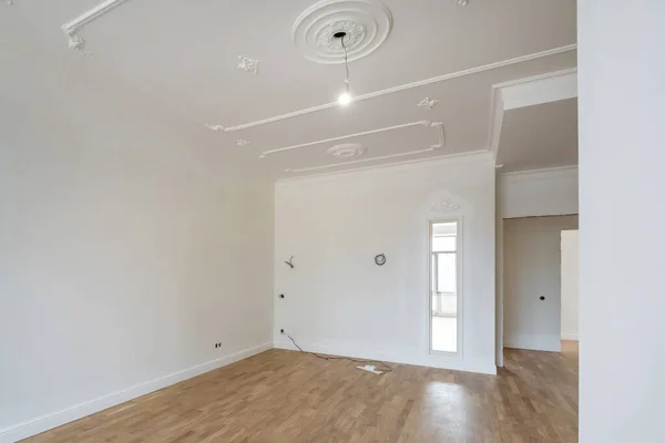 empty white room with repair and without furniture