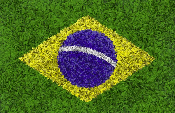 Vlag van Brazilië verkregen verlaat — Stockfoto