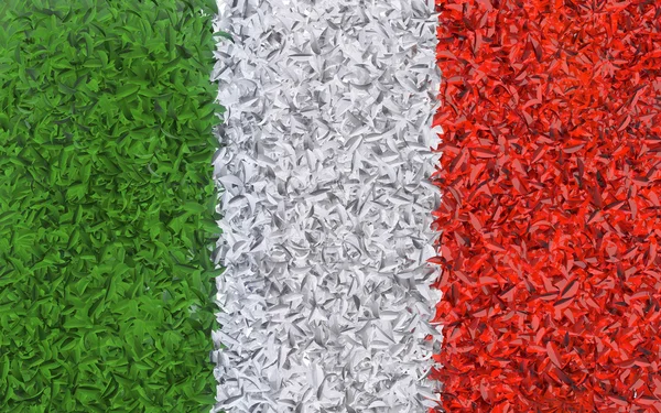 葉から集めたイタリア国旗 — ストック写真