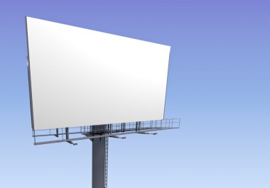 Beyaz gökyüzü arka plan üzerinde billboard