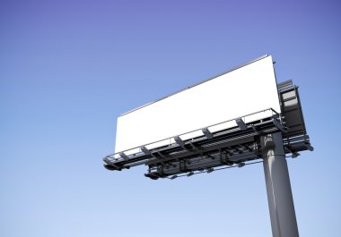 Beyaz gökyüzü arka plan üzerinde billboard