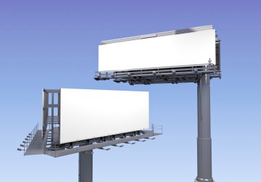 Beyaz gökyüzü arka plan üzerinde billboard