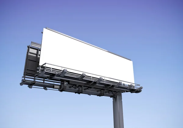 White billboard on sky background — Stock Photo, Image