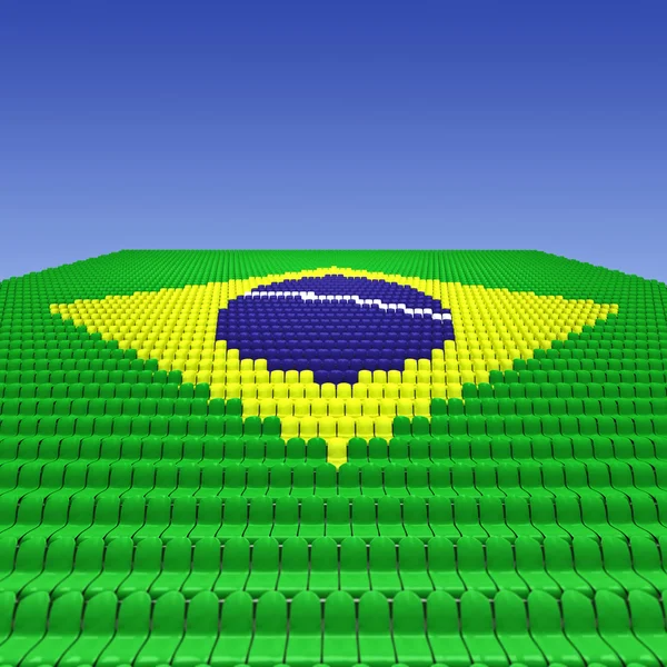 Tribuno com bandeira do Brasil — Fotografia de Stock