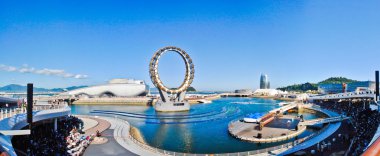 Expo 2012 Yeosu, Güney Kore. Deniz kıyısına yakın Uluslararası Fuarı