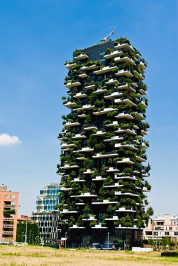 Porta Nuova bölgesinde yeşil mimari, Milano İtalya