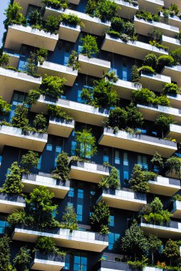 Porta Nuova bölgesinde yeşil mimari, Milano İtalya