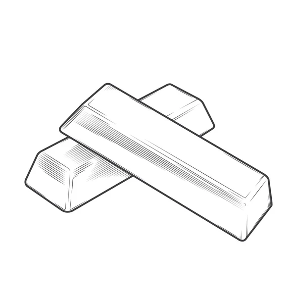 흰색 배경에 고립 된 금속 막대기입니다. 라인 아트입니다. 레트로 디자인입니다. 벡터 일러스트 레이 션. — Stok Vektör