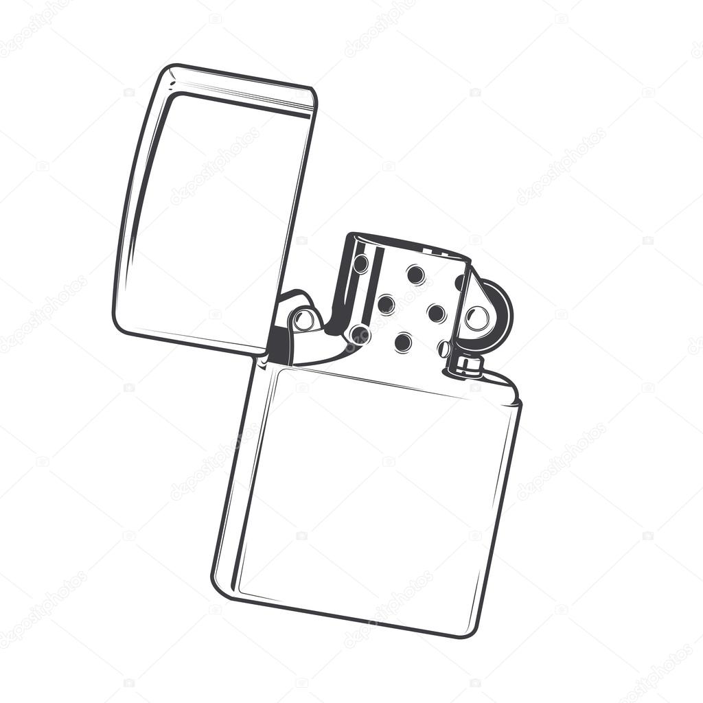 Download Zippo Lighter Isolated On A White Background Monochromatic Line Art Retro Design Vector Illustration Stock Vector Royalty Free Vector Image By C V Snitovets 54814839