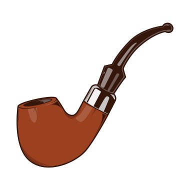 Beyaz bir arka plan üzerinde izole piposunu. Renkli sanat. Retro tasarımı. Vektör çizim.