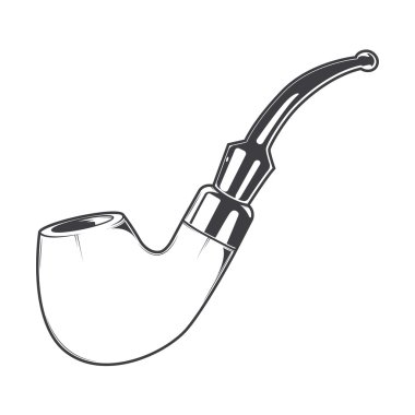 Beyaz bir arka plan üzerinde izole piposunu. Tek renkli Hat sanatı. Retro tasarımı. Vektör çizim.