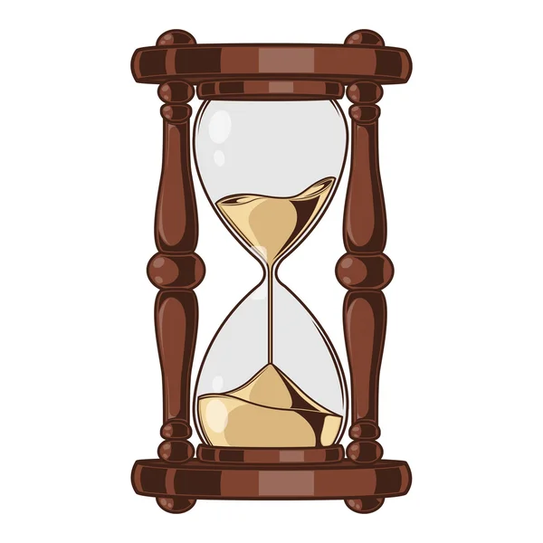 Antique Sand Hourglass isolated on a white background. Color line art. Retro design. Vector illustration. — Stock Vector