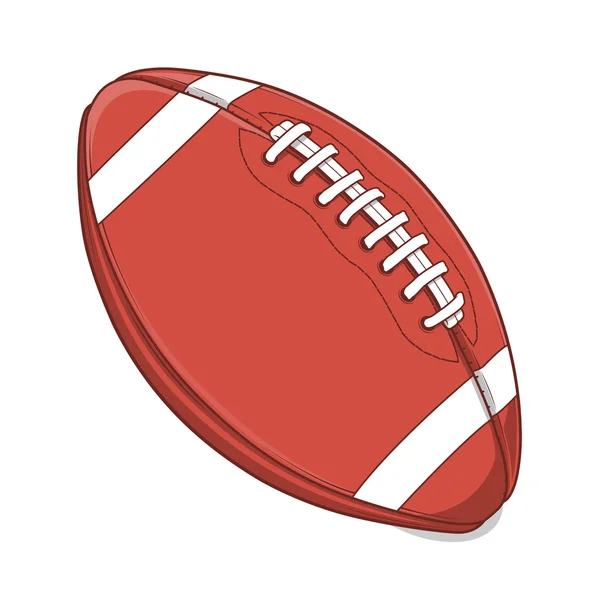 Американский футбольный мяч изолирован на белом фоне. Цветной рисунок. Ретро дизайн. Векторная иллюстрация . — стоковый вектор
