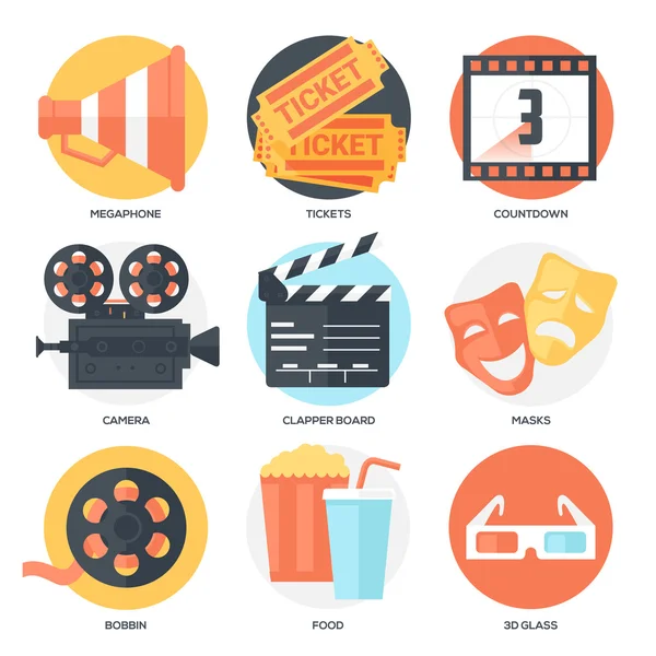 Sinema Icons set — Stok Vektör