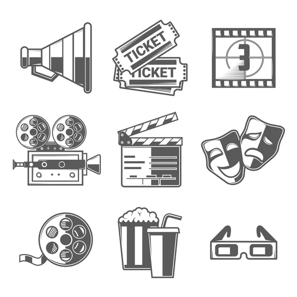 Set icone del cinema Illustrazioni Stock Royalty Free