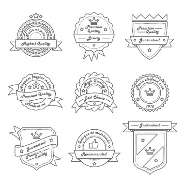 Set of Monochrome Hipster Vintage Label, Logo and Badge Templates