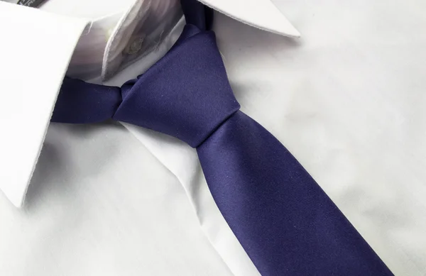 Detail view of business shirt with tie — Stock Photo, Image