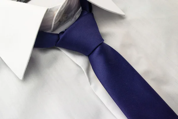Detail view of business shirt with tie — Stock Photo, Image