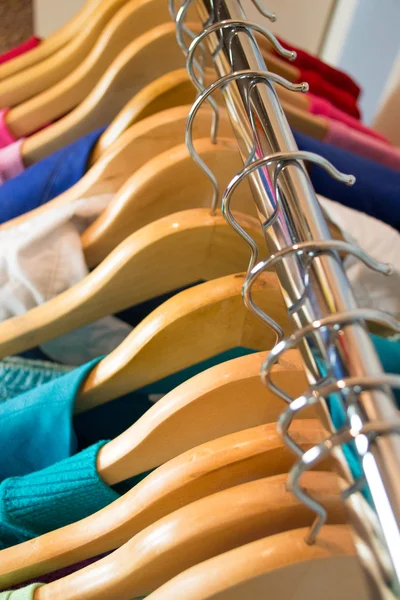 Wardrobe with clothes — Stock Photo, Image