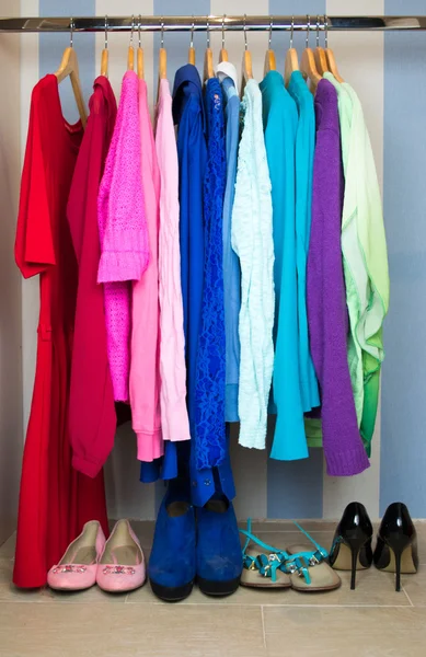 Wardrobe with clothes