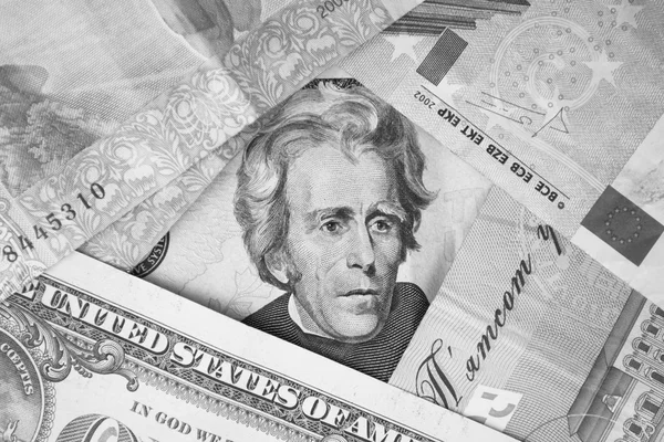 Ritratto inciso di Andrew Jackson su una banconota da venti dollari USA — Foto Stock