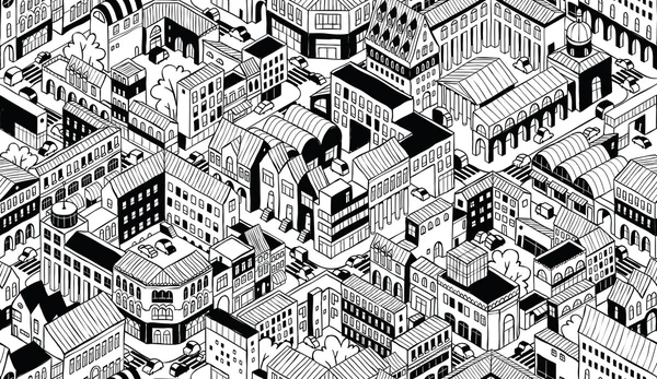 City Urban Blocks Isometric modèle sans couture - Petit — Image vectorielle