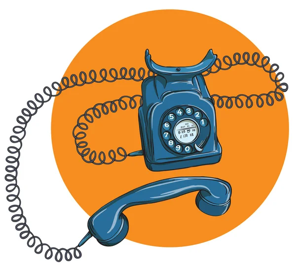 老式电话 1 号关闭手机 — 图库矢量图片