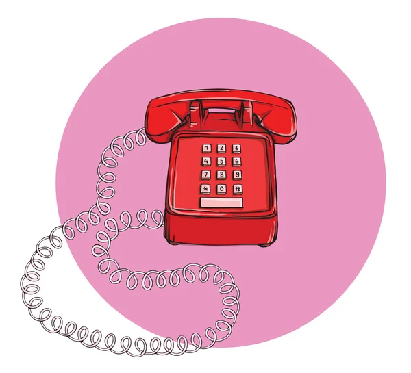 Telefone vintage No.7, aparelho ligado Ilustração De Bancos De Imagens