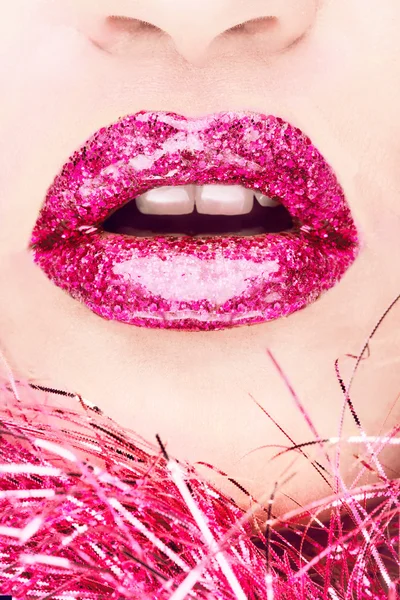 Gold lips — Stock Photo, Image