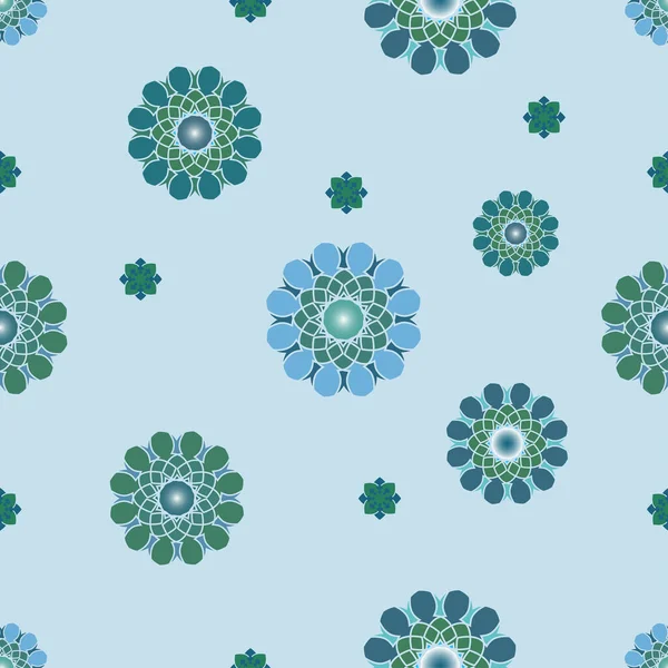 Adorno Sin Costuras Flores Sobre Fondo Azul Para Textiles Ropa — Archivo Imágenes Vectoriales