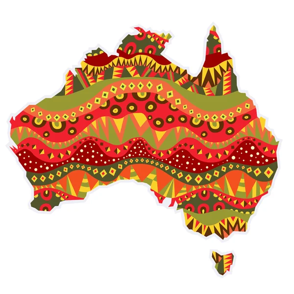 Australia con dibujos Continente — Vector de stock