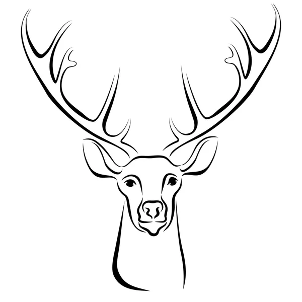 Portrait Of Deer — Stock Vector