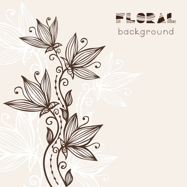 Fundo floral vintage com flores abstratas — Vetor de Stock