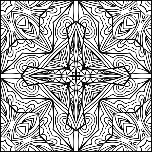 Abstract Cross Zentangle Style Black And White Ornament