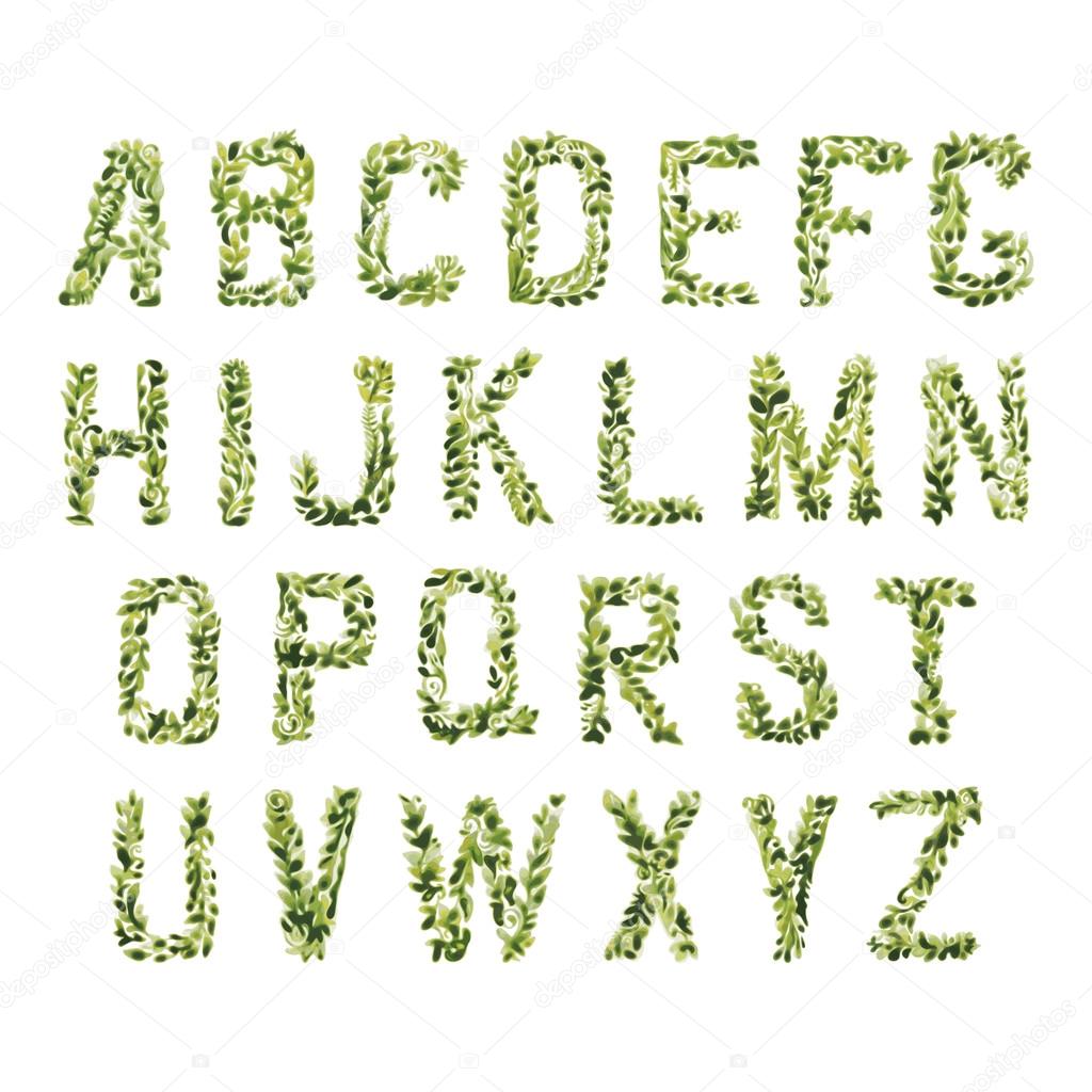 Foliage Decorative Green Font