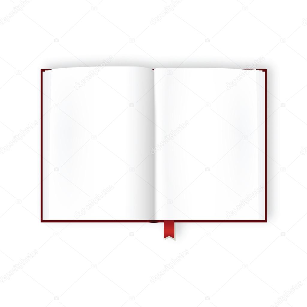 Open empty book with color bookmarks Royalty Free Vector