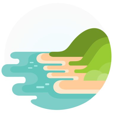 Soyut Beach çizgi film illüstrasyon