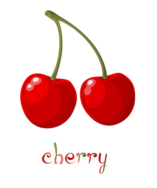 Cereza roja — Vector de stock