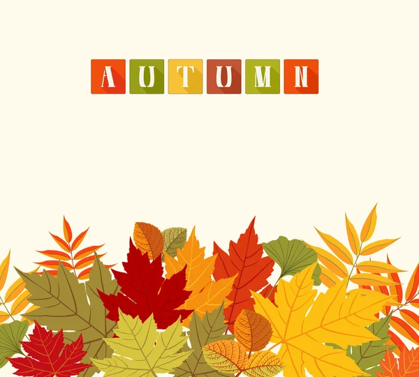 与多彩的秋天树叶背景 — 图库矢量图片