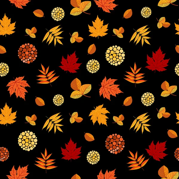 Zařivý podzim listy Bezešvé Pattern — Stockový vektor