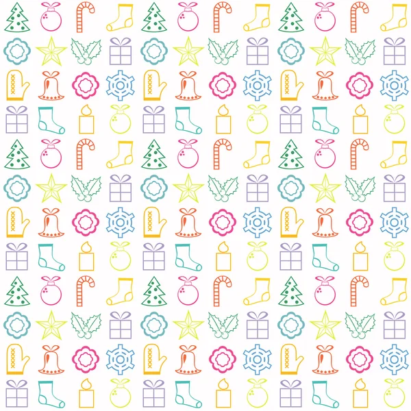 Seamless Pattern With Christmas Decorations — Stock Vector