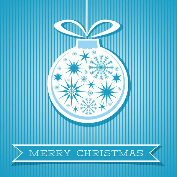 Fröhliche Weihnachtskarte mit dekorativer Kreiskugel — Stockvektor