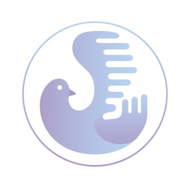 Logo şablonu yuvarlak soyut güvercin