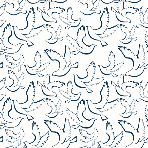Seamless Pattern With Pigeons — Stock Vector