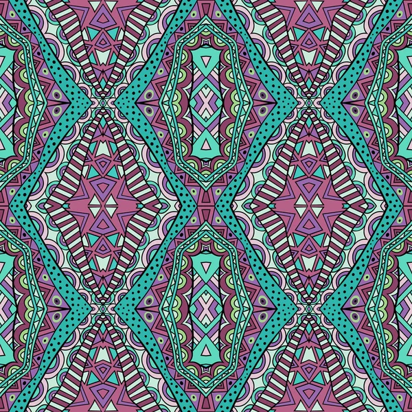 Trendy kleuren etnische tapijt naadloze patroon — Stockvector