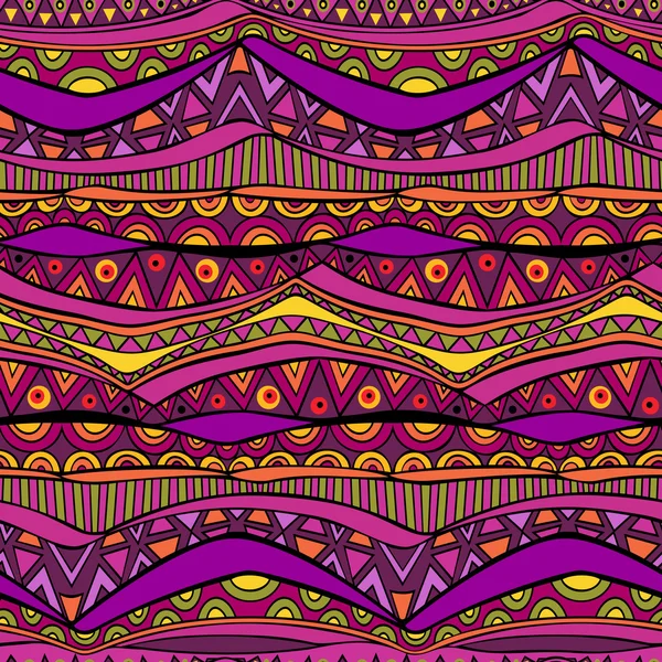 Purple Colors Ethnic Seamless Ornament — Stock vektor