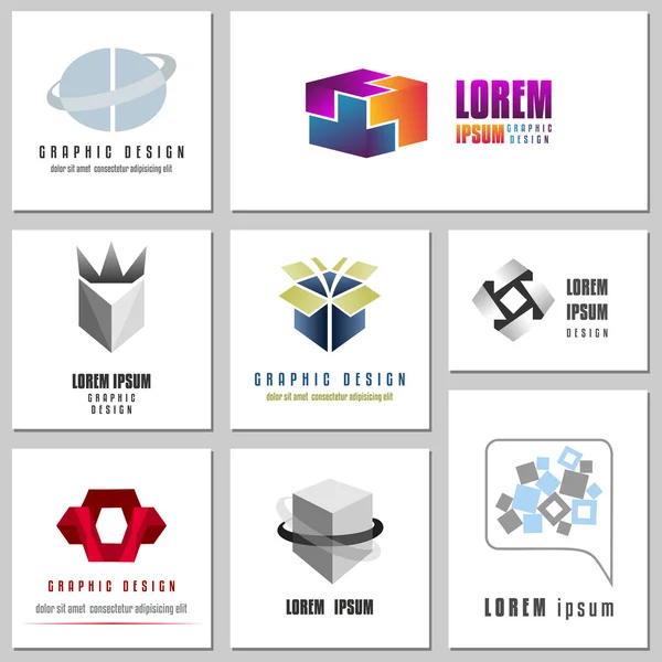 Collection Of Abstract Signs For Internet Security Logos — Stockvector