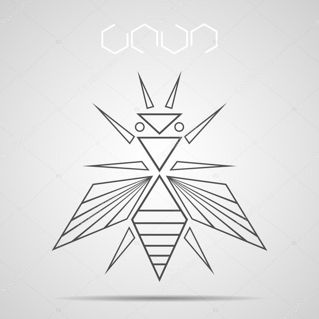 Technical style insect icon. Design element abstract symmetric form. Idea for logo or corporate identity. Vector file is EPS8.